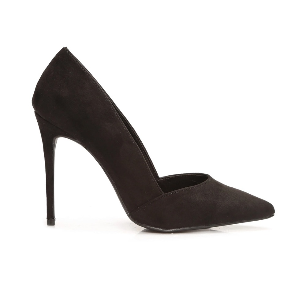 Fashion Nova Black Suede High Heels Size 5.5